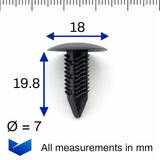 Fir Tree Clip, 6mm Hole, Black - image 2