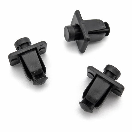 Push Fit Plastic Rivet, Rectangular Collar, Black