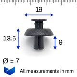 7mm Push Fit Plastic Rivet, Black - image 2