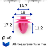 Interior Trim Panel Clip, Pink - image 2