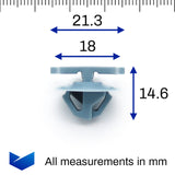 Side Moulding Trim Clip, Blue - image 2