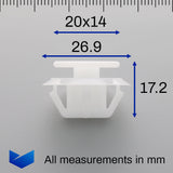 Skirt Moulding Clip, White with Washer - image 2