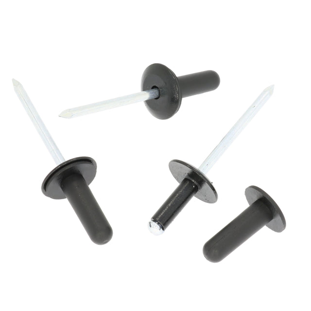 6.5mm Aluminium Rivet, Plastic Head, Black, 15.8mm
