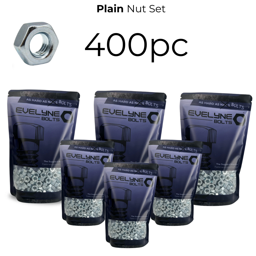 400pc Plain Nut Set - [Free Repair Washers - 400pc]