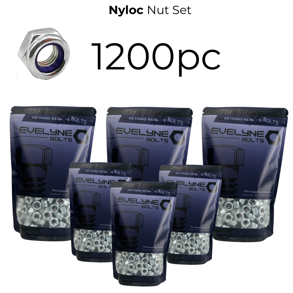 1200pc Nyloc Nut Set - [Free Form A Washers - 1200pc]