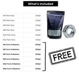 1200pc Plain Nut Set - [Free Form A Washers - 1200pc]