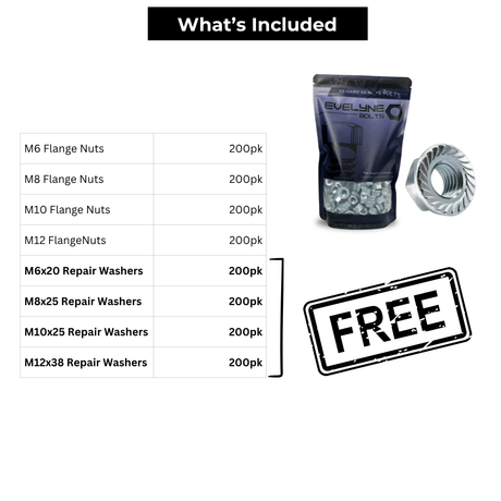 800pc Flange Nut Set - [Free Repair Washers - 800pc]