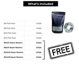 400pc Plain Nut Set - [Free Repair Washers - 400pc]