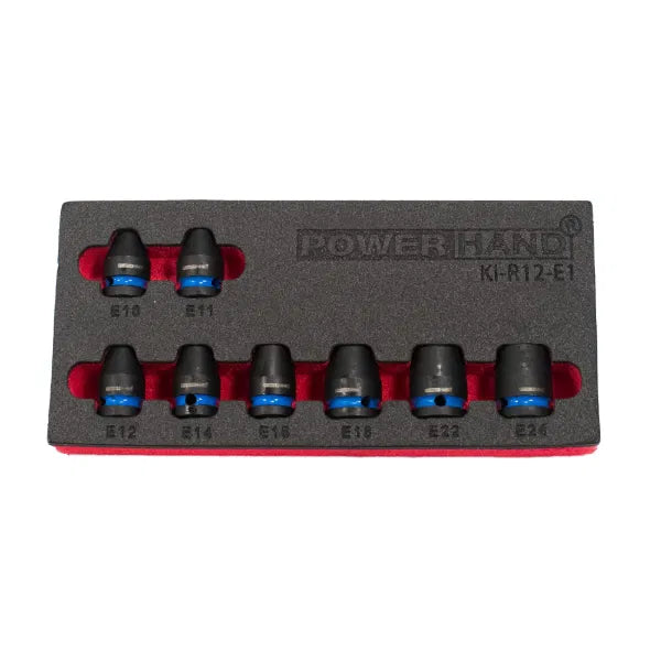 1/2" E Torx Set in EVA Foam [Internal Torx]