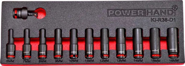 3/8" Deep Impact Socket Set in EVA Foam 6-16mm