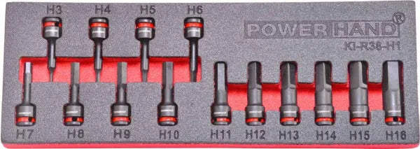3/8" Hex Impact Socket Set in EVA Foam H3-H16