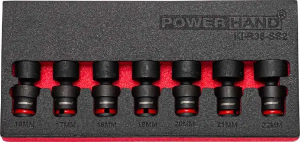3/8" Shallow Swivel Impact Socket Set 16-22mm