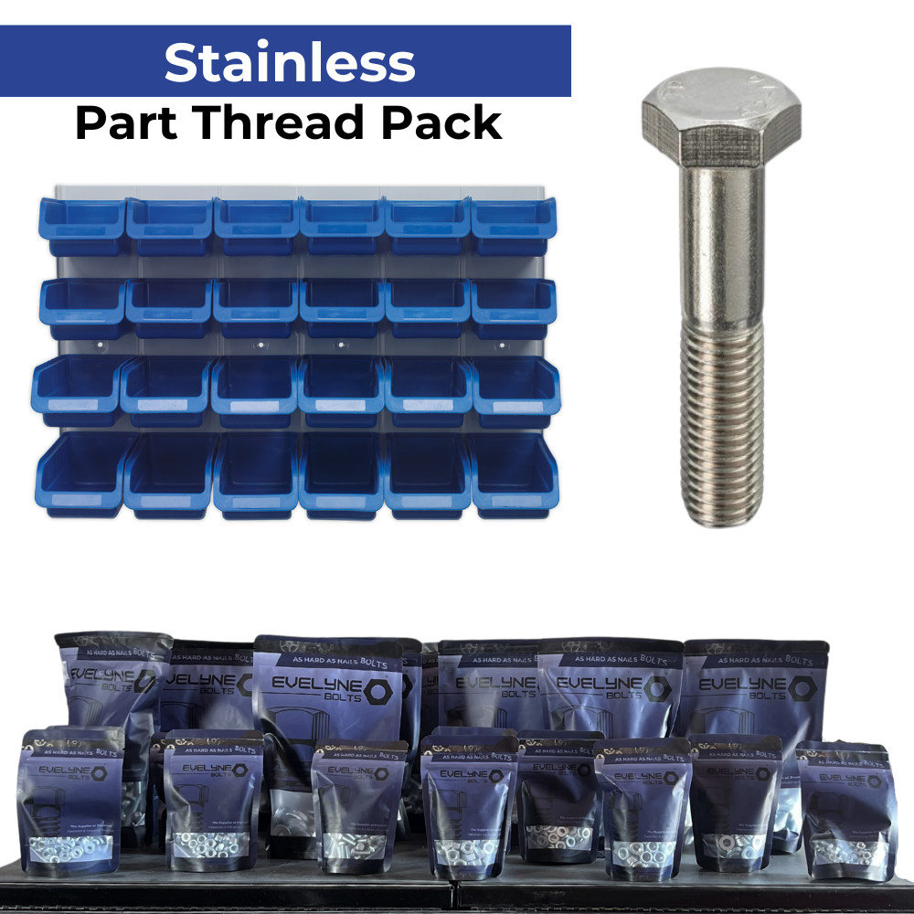 Stainless Steel -  Nut, Bolt & Washer Pack [Part Thread Pack]