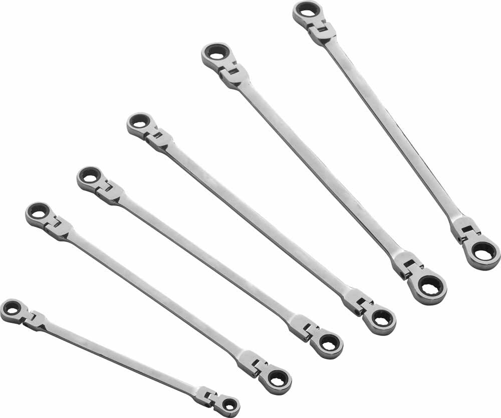 Powerhand 6 Pc XL Flex Head Ratcheting Spanner Set