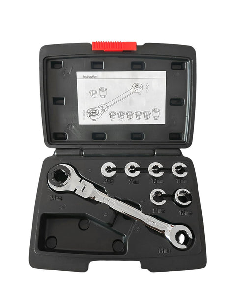 Powerhand 7 Pc 72T Ratchet Flare Nut Wrench