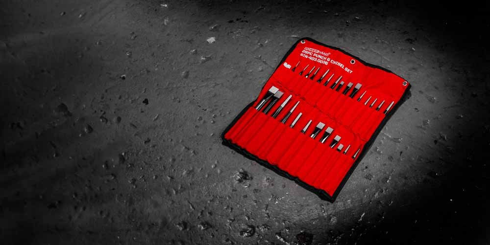 28pcs PowerHand Punch + Chisel set in canvas roll