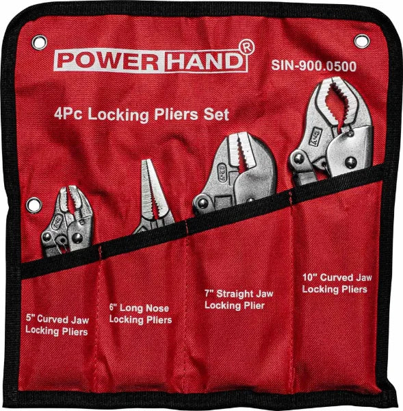 Powerhand 4Pc Locking Pliers Set