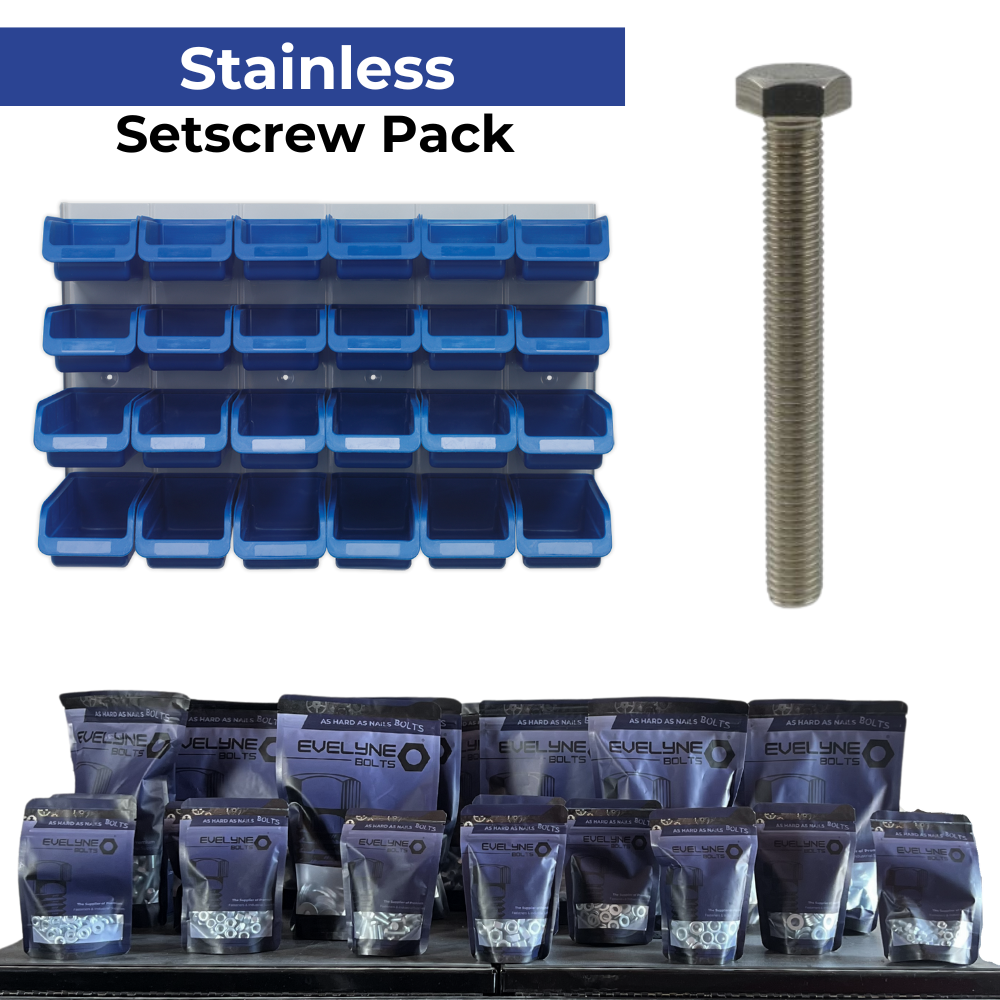 Stainless Steel - Nut, Bolt & Washer Pack [Setscrew Pack]