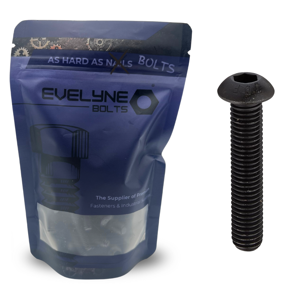 Black - Button Head - Socket Screw - M10x35 - Evelyne Bolts®