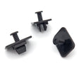Screw Fit Bumper Clip, Rectangular Collar, Black