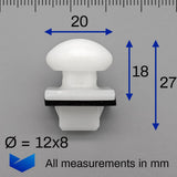 Bumper Slider Clip, White with Washer - image 2