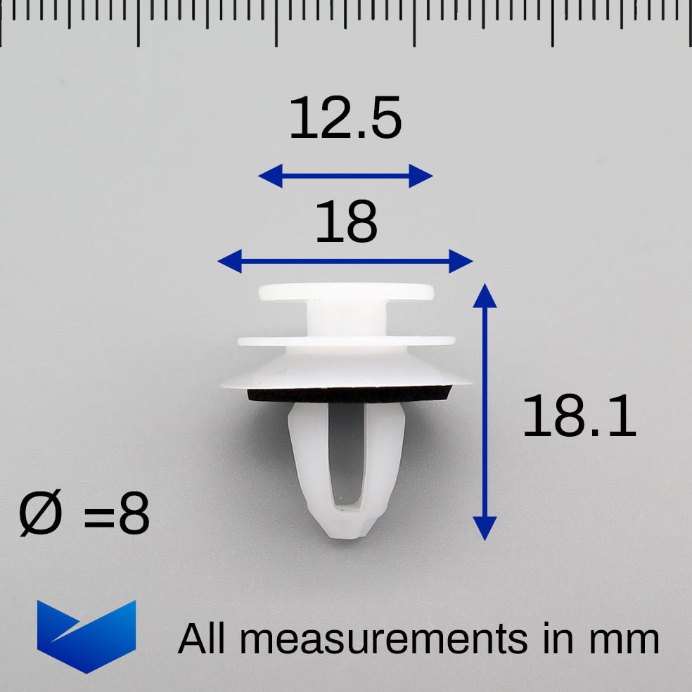 Trim Panel Clips, White with Washer - image 2