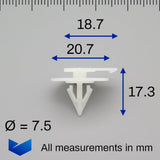 Exterior Trim Moulding Clip, White - image 2