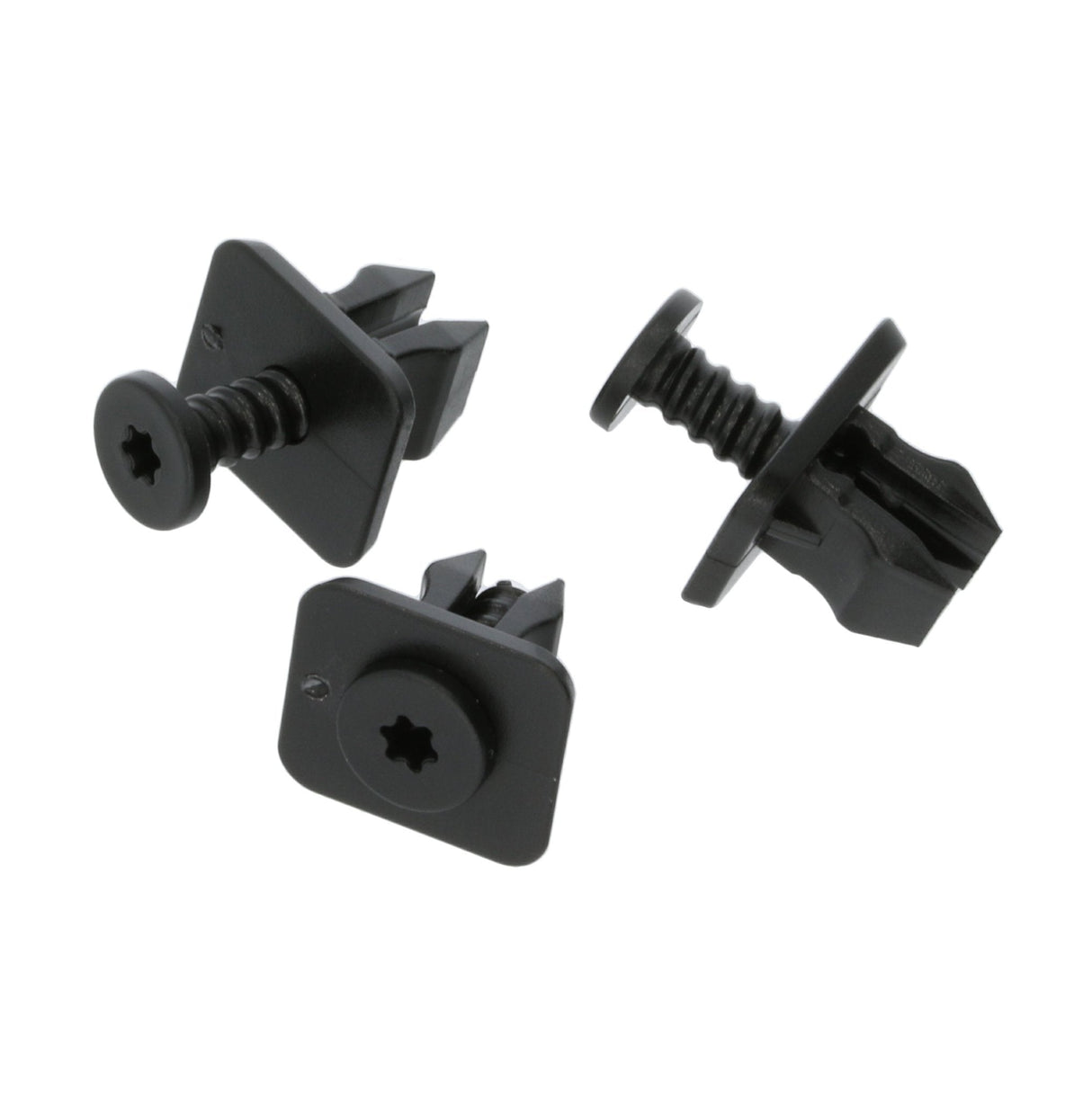 Square Collar Screw Fit Clip, Black