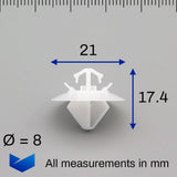Exterior Moulding Clip, White - image 2