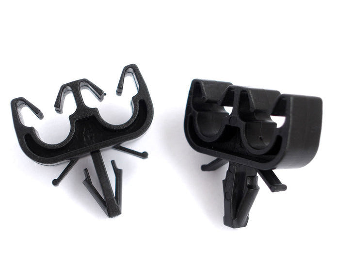 Twin Brake Line / Cable Holder, Max Cable Diameter 6.5mm, To Fit 6mm Hole