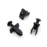 Plastic Fastener, Screw Fit Rivet, Rectangular Collar, Black