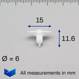 Weatherstrip Clip, White - image 2