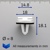 Trim Panel Clip, White with Washer - image 2