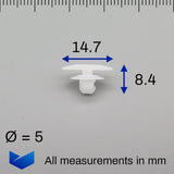 Weatherstrip Seal Clip, White - image 2