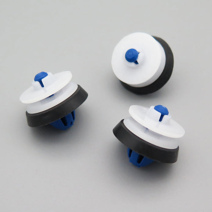 Interior Trim Clip, Blue/White with Rubber Seal