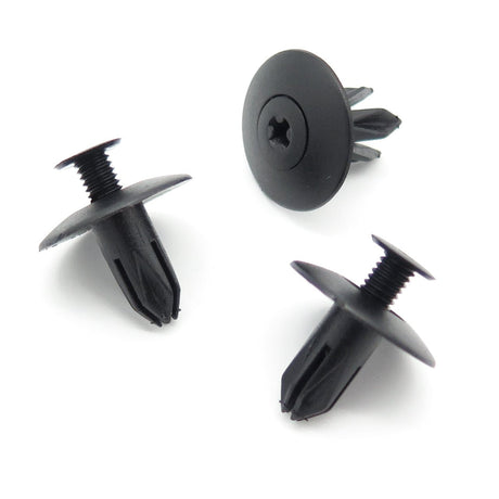 Screw Fit Expanding Plastic Rivet, 6.5mm Hole, Black