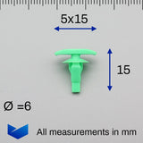 Rubber Weatherstrip Seal Clip, Green - image 2