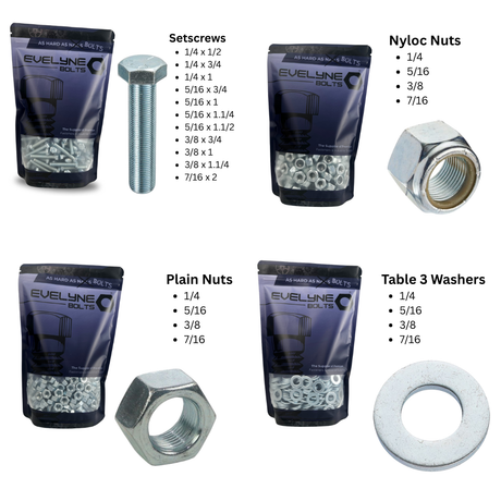 [UNF] 3500pc Nut, Bolt & Washer Pack [Setscrew Pack]