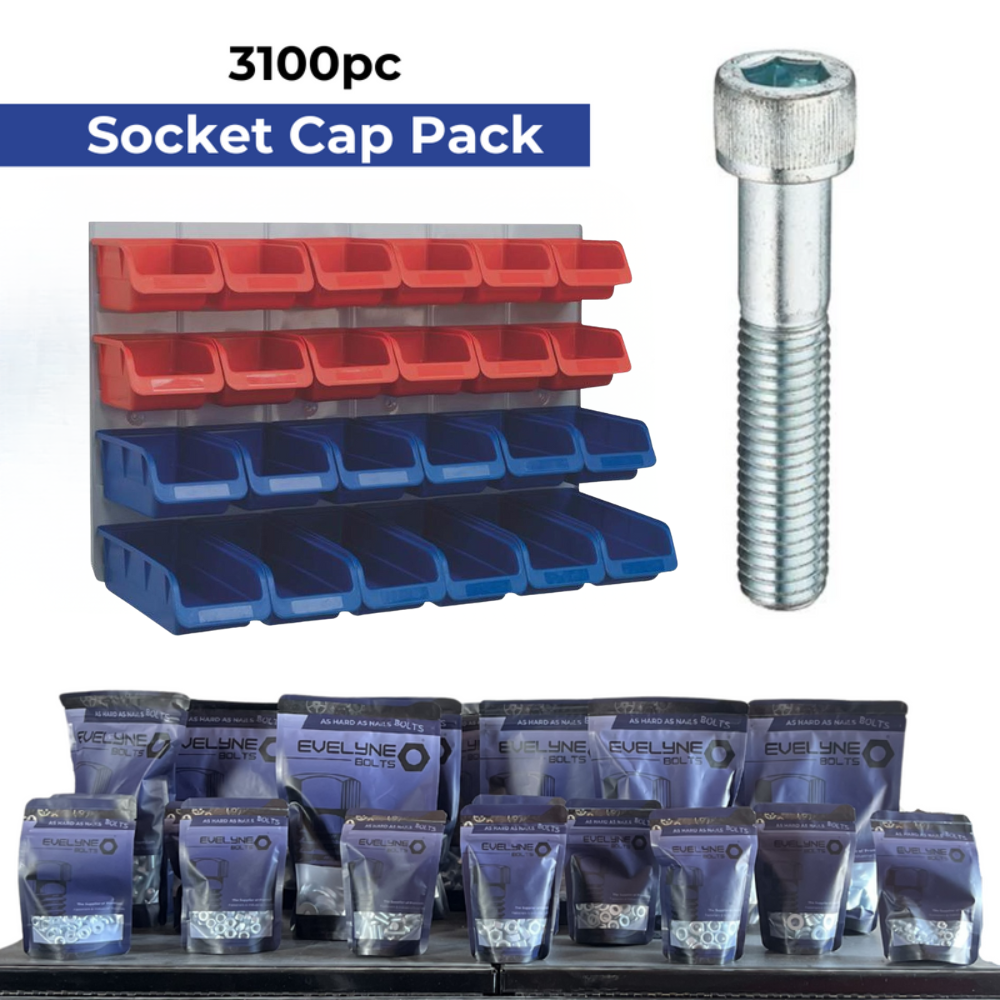 3100pc Nut, Bolt & Washer Pack [Socket Cap Pack]