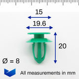 Trim Panel Moulding Clip, Green - image 2