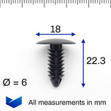 Fir Tree Clip, 7mm Hole, 18mm Head, Black - image 2