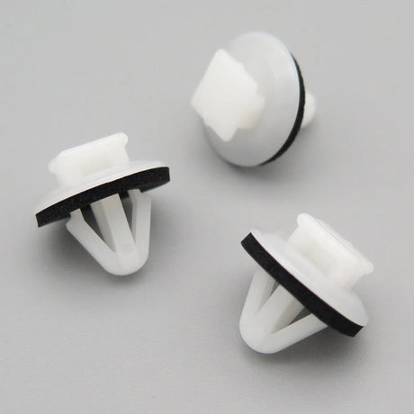 Moulding Clip, Square Head, White with Washer