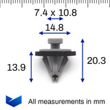 Trim Moulding Clip, Grey with Washer - image 2