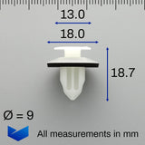 Trim Clip, Plastic with Washer - image 2