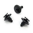 Push Fit Plastic Rivet, 8mm Hole, 20mm Collar, Black, Easy Release