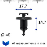 Push Fit Plastic Rivet, 8.5mm Hole - image 2