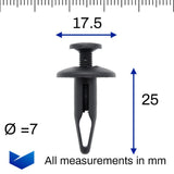 Screw Fit Plastic Rivet, 8mm Hole, 22mm Collar, Black - image 2