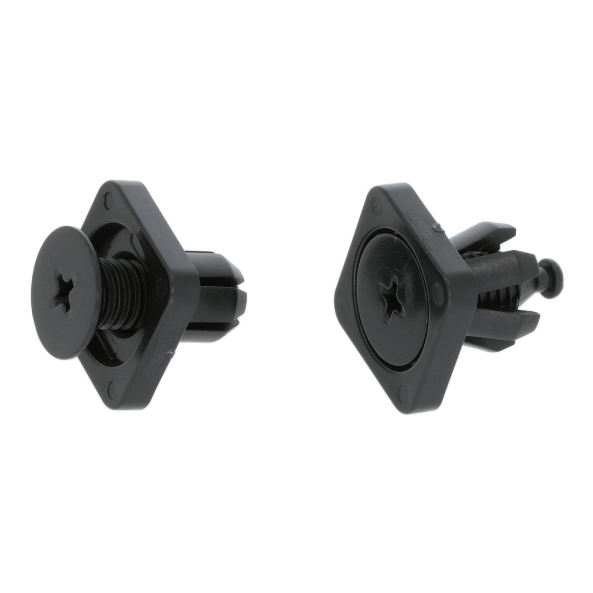 Screw Fit Plastic Clip, 10mm Hole, Square Collar, Black - image 3