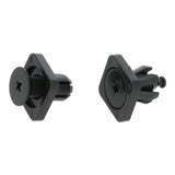 Screw Fit Plastic Clip, 10mm Hole, Square Collar, Black - image 3