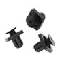 Screw Fit Plastic Clip, 10mm Hole, Square Collar, Black